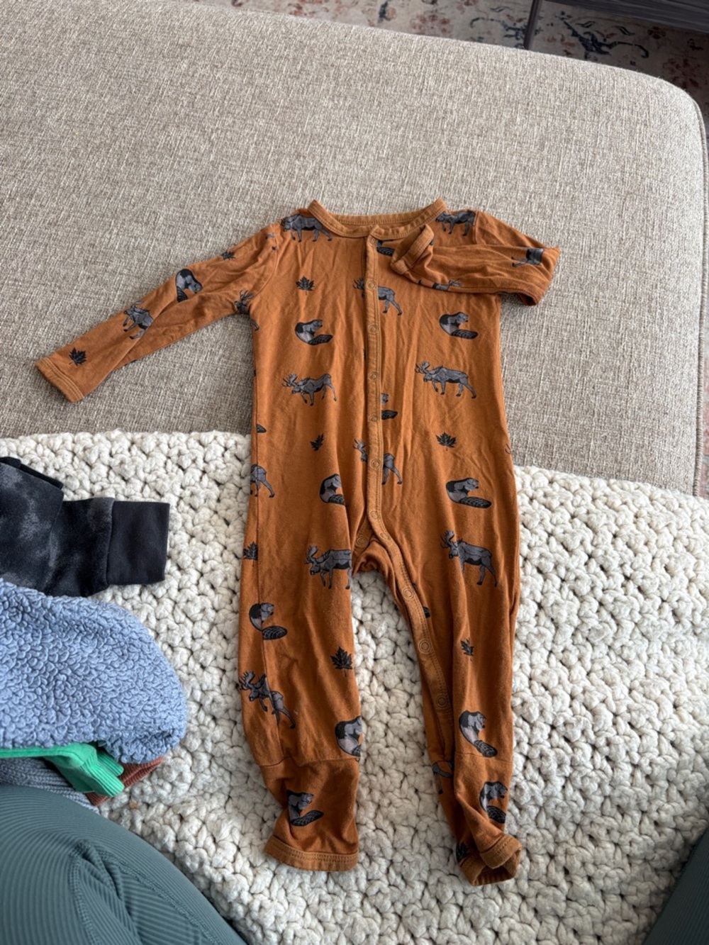 Kids Rust Woodland Animal One-Piece